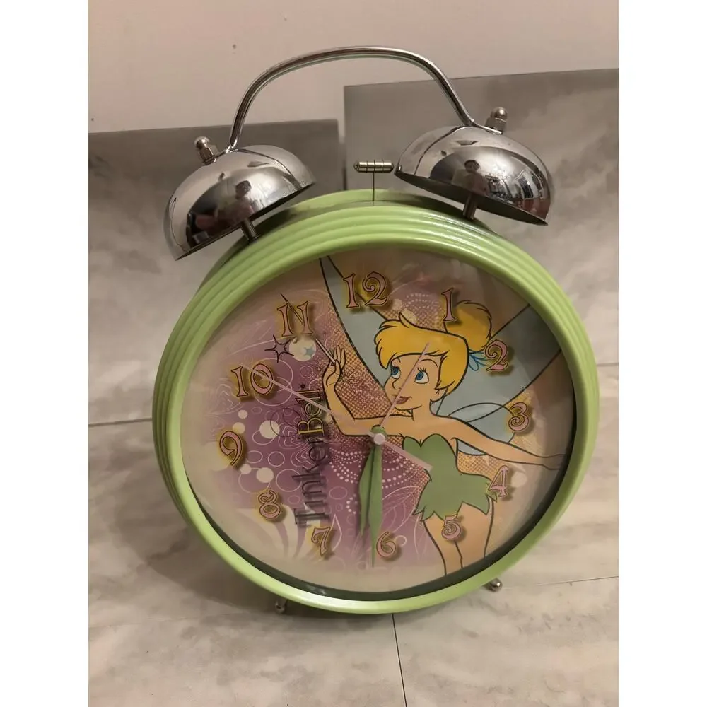 Disney Tinkerbell Large Battery Operated Alarm Clock for Table or Wall